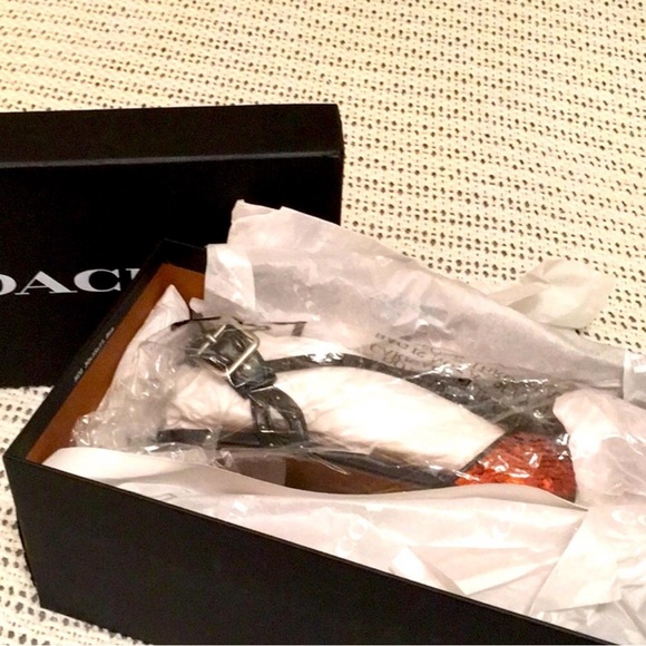 π₯Coach Flats Ruby Red Sequins Rivets Suds SlingBack Sz 9 NIB! Retails $350 π₯Ώπ₯Ώ - Picture 6 of 7